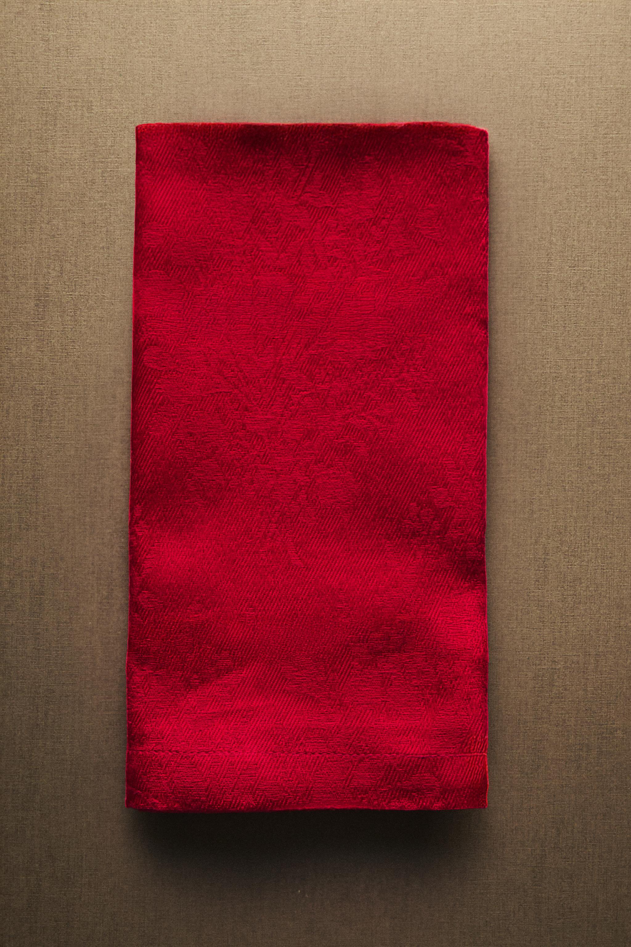 LOT DE SERVIETTES TABLE JACQUARD BRANCHES NOËL (LOT 2)